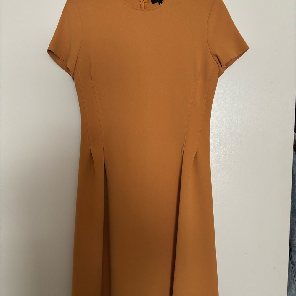 THEORY Corset Tee Dress Solid Mustard Size 6